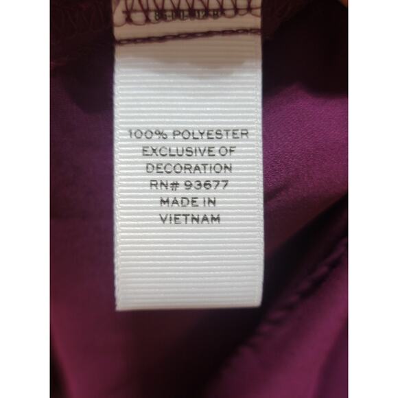 Stylus Top Women’s Size Medium Purple 100% Polyester Peplum Hem Bell Sleeves - Picture 10 of 11